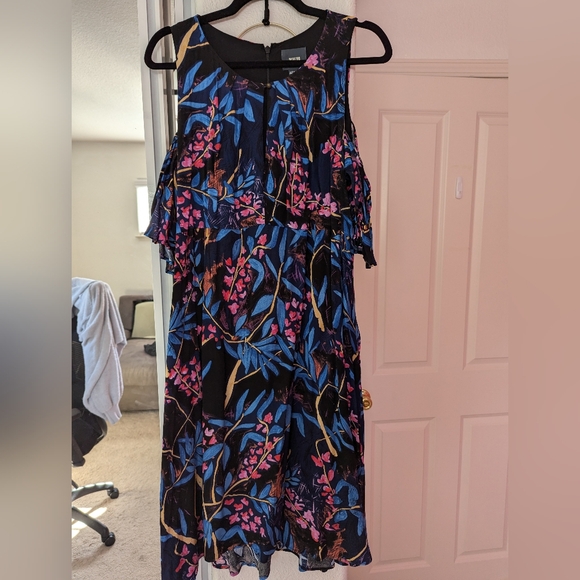 Maeve Tropical Print Cold Shoulder Dress, Size 12 - Picture 4 of 5